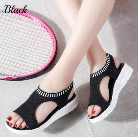Women's Shoes Summer Thick-bottomed Mesh Hollow Out Sandals