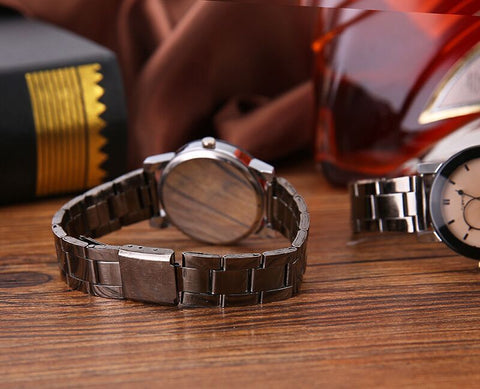 Black steel strap watch