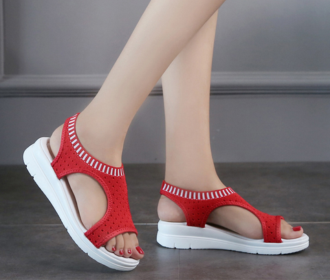 Women's Shoes Summer Thick-bottomed Mesh Hollow Out Sandals