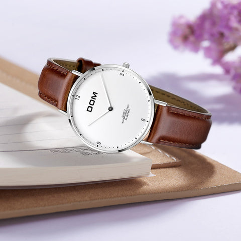 Belt simple and stylish ultra-thin steel waterproof couple watch