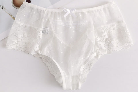High-waist lace-up panties
