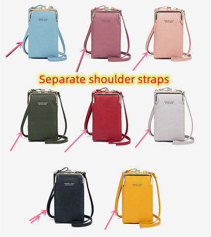 Fashion Lychee Pattern Solid Color Diagonal Shoulder Bag