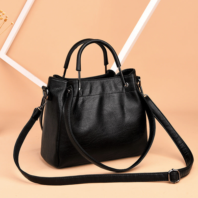 Bags Handbags Korean Fashion Women's Bags Soft Leather Retro Bucket Bag Handbag