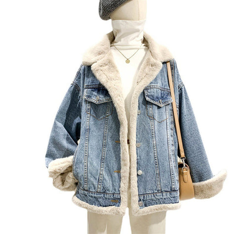 BF-style Single-breasted Two-sided Denim Jacket