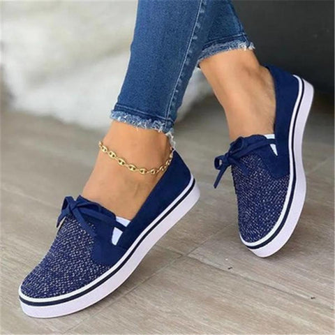 Lace-up Canvas Flat Shoes Women White Flats Sneakers
