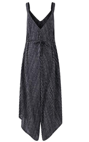 Light Ripe Women's Striped Suspenders Loose One-piece Cropped Pants