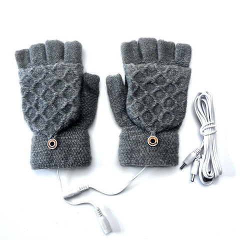 Breathable 5V USB Heated Gloves Winter Heated Gloves Knitted Heating Gloves Knitting Battery Powered Sports Outdoor Hunting