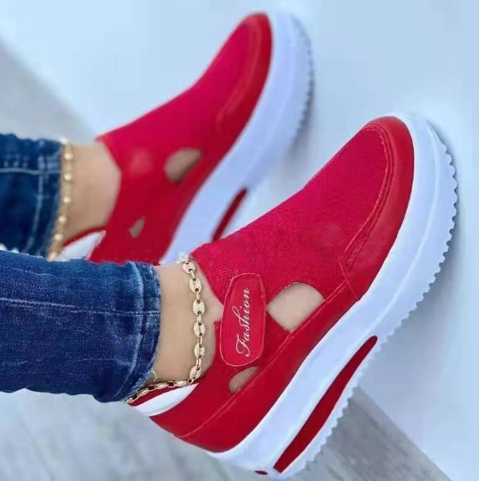 Women's Sneakers Summer New Ladies Casual Low Wedge Breathable Non-Slip Comfort Feamle Sport Shoes Mesh Shoes Fashion Style