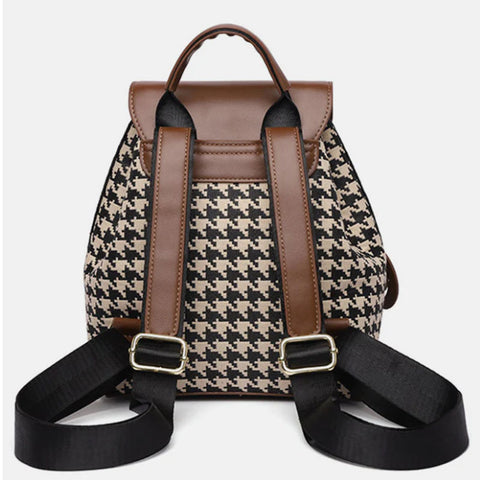 Houndstooth Backpack Women High Capacity Travel Bags Girls