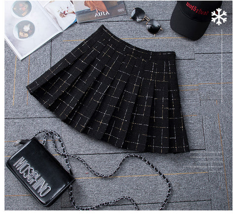 Fashion Women's High Waist Slim Plaid Skirt
